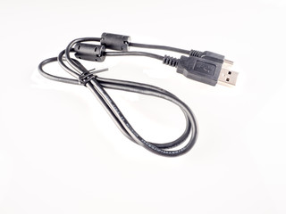 USB cable on white background
