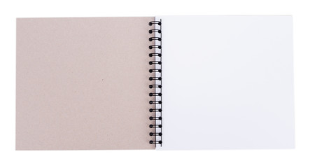 blank realistic spiral notebook and pencil isolated on white background
