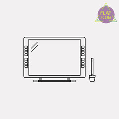electronic drawing tablet linear icon
