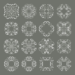 set collections of ornamental lacy designs