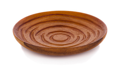 wood plate on white background