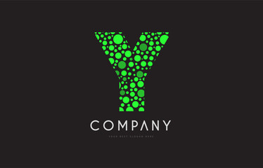 y letter bubble green logo icon design