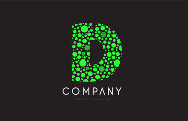 d letter bubble green logo icon design