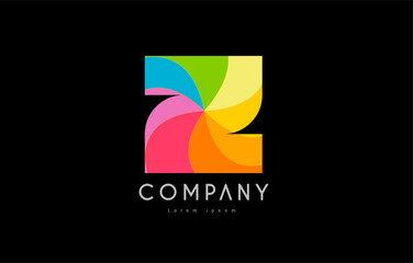 Z rainbow colors logo icon alphabet design