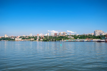 Fototapeta na wymiar View of city of Rostov-on-Don from the Don River