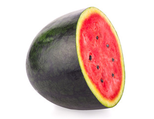 A half of fresh watermelon isolated on white background.