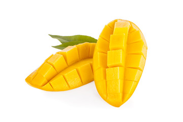 mango slice isolated on white background Clipping Path
