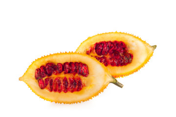 Momordica cochinchinensis Spreng islolated on white background