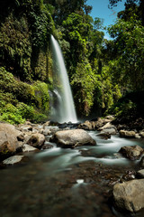 Sendang Gile waterfall is a stunning waterfall on Lombok, Indonesia. Long exposure photography. © tanarch