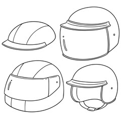 vector set of motorcycle helmet