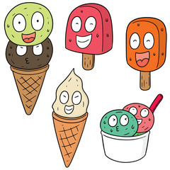 vector set of ice cream