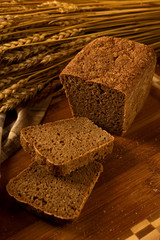 Still life with rye bread, ears of corn