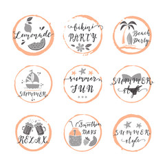 Summer stickers set