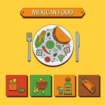 Mexican food set