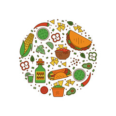 Mexican food icons