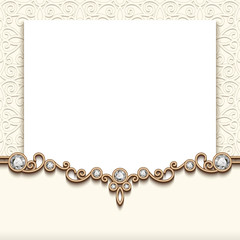 Vintage jewelry background, greeting card design