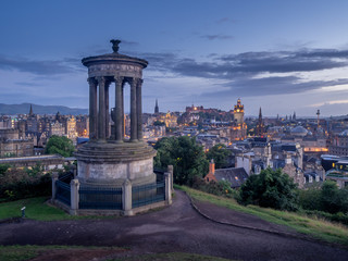 Fototapeta na wymiar Edinburgh city skyline viewed from Calton Hill, Scotland, United Kingdom.