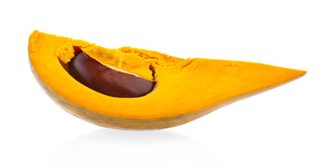 Egg fruit, Canistel, Yellow Sapote (Pouteria campechiana (Kunth) Baehni) on white background