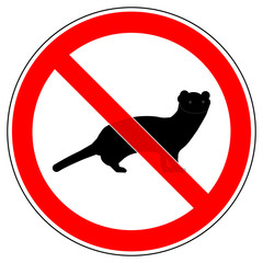srr260 SignRoundRed - german - Verbotszeichen: Marder / Wiesel verboten - english - prohibition sign /  weasel - mustelidae not allowed - xxl g5410