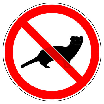 srr260 SignRoundRed - german - Verbotszeichen: Marder / Wiesel verboten - english - prohibition sign /  weasel - mustelidae not allowed - xxl g5410