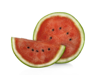 Ripe striped watermelon isolated on white