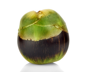 Asian Palmyra palm, fruit on white background.