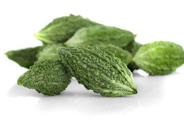 Bitter melon on white background