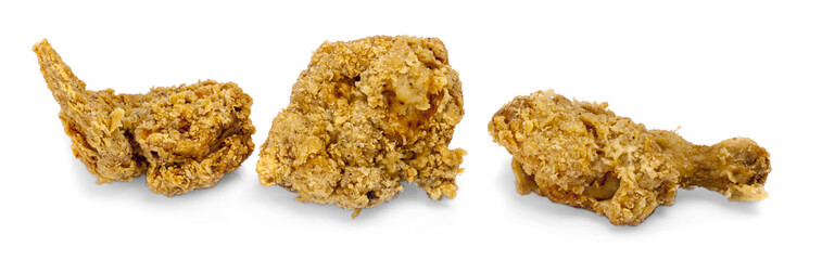 Fried chicken on white background