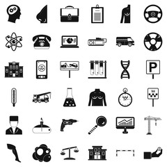 Business day icons set, simple style