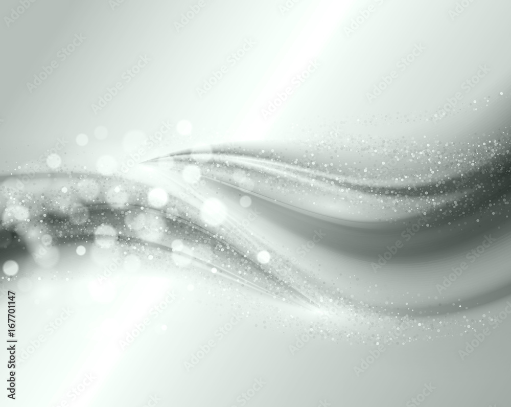 Poster Smooth light waves lines and Lens Flares vector abstract background.