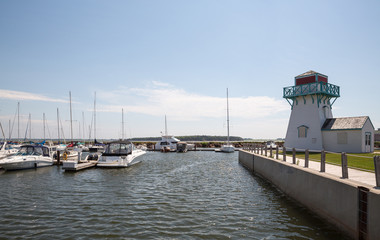 Wooden Lighthouse in Summerside on Prince Edward Island in Canada