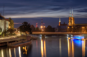 Wroclaw evening city view