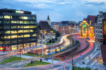 Wroclaw evening city view