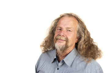 Self-satisfied look of an elderly man