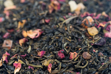 tea with dried fruits and flowers