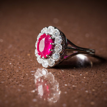 bague rubis et diamant