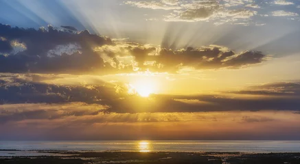 Foto op Aluminium Zonsondergang aan zee sunset over the sea,