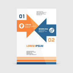 Corporative design of paper flier or booklet cover