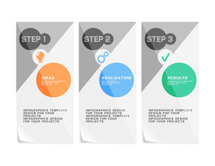 Corporate design of vector numbered paper flyers or web banners