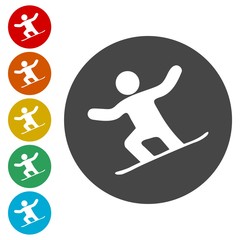 Snowboard Icons set - vector Illustration 