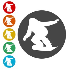 Snowboard Icons set - vector Illustration 