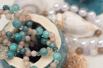 handmade jewelry selective focus