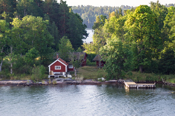 Hütte am See - Waldlandschaft im Sommer