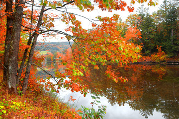 Scenic Ottauquechee river near Woodstock Vermont