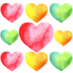 Collection of watercolor hearts