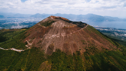 Fototapeta premium Vesuvius volcano from the air