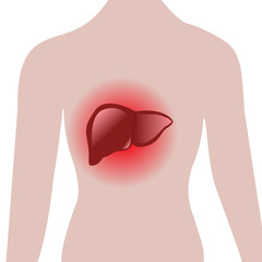 aching liver in a human body 