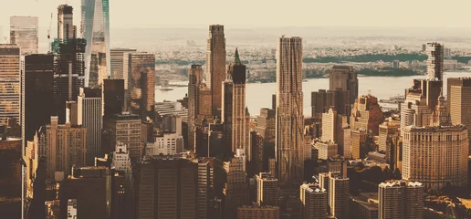 Raamstickers Aerial view of lower Manhattan New York City © Tierney