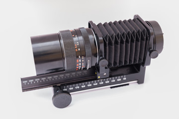 Macro and a lens on white
