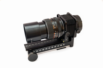 Macro and a lens on white